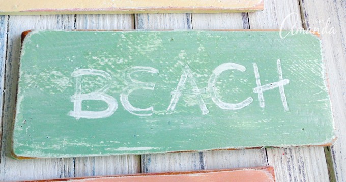 Weathered beach sign GREEN