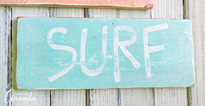 Blue SURF beach sign