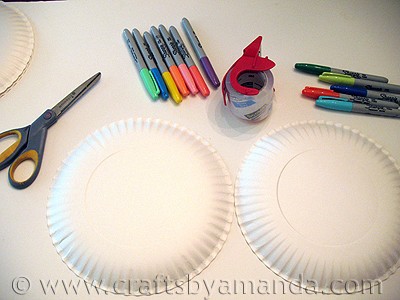 Paper Plate Frisbees - Crafts by Amanda - Paper Plate Crafts for Kids