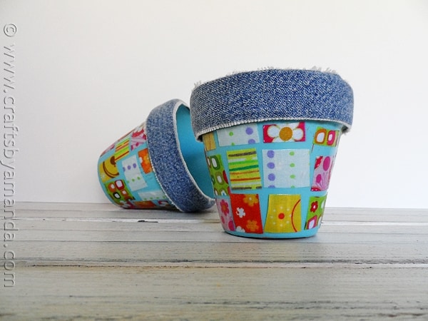 Denim & Fabric Scrap Pots - Crafts by Amanda