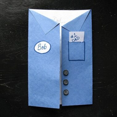 Father's Day Shirt Card - Blue Collar Edition - Crafts by Amanda