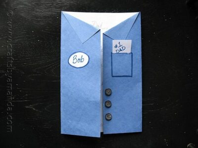 Father's Day Shirt Card - Blue Collar Edition - Crafts by Amanda