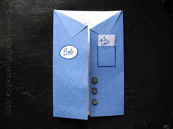 Father's Day Blue Collar Uniform Shirt Card 