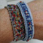 Recycled Denim Beaded Bracelet