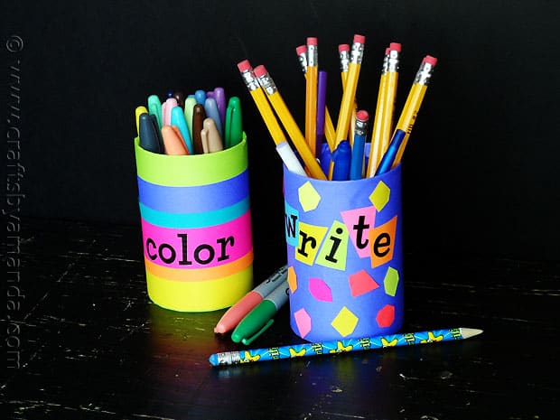 pencil holders, back to school - craftsbyamanda.com