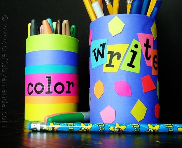 pencil holders for back to school - craftsbyamanda.com