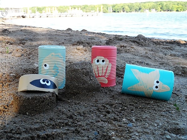 Sea creature sand castle cans - CraftsbyAmanda.com