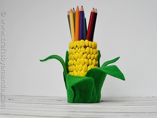 Corn on the Cob Pencil Holder - CraftsbyAmanda.com