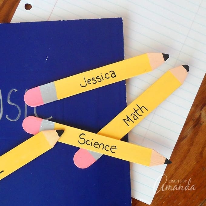 Craft Stick Pencil Bookmarks: the perfect back to school craft