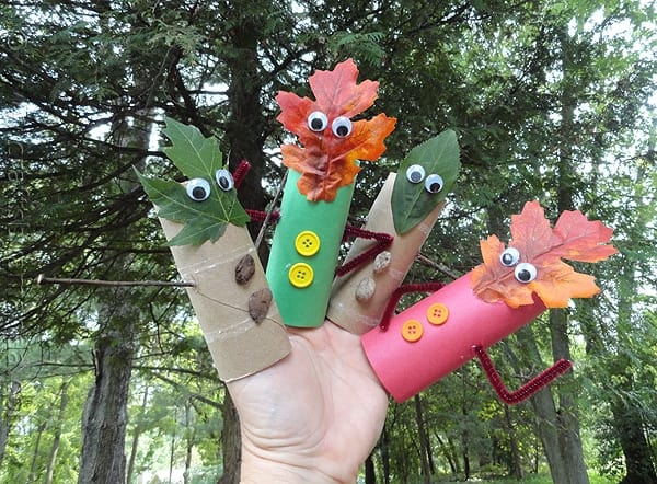 Fall Leaf Finger Puppets - CraftsbyAmanda.com