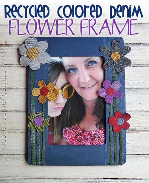 Denim Craft: Colorful Flower Frame - CraftsbyAmanda.com