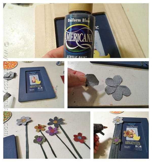 Denim Craft: Colorful Flower Frame - CraftsbyAmanda.com