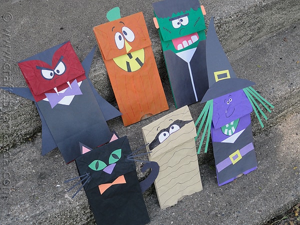 Halloween Craft: Paper Bag Puppets - CraftsbyAmanda.com