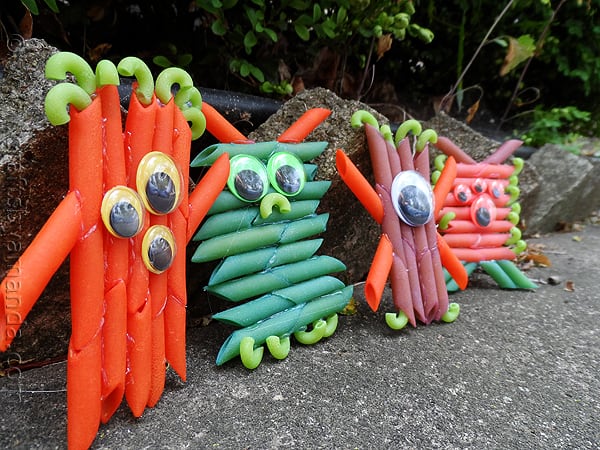 Colorful Pasta Monsters  by CraftsbyAmanda.com