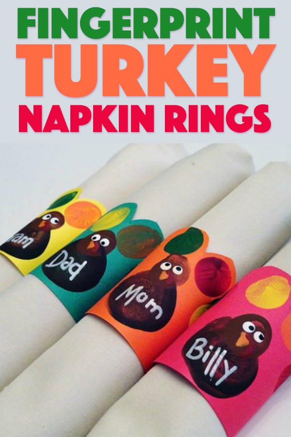 Fingerprint Turkey Napkin Rings