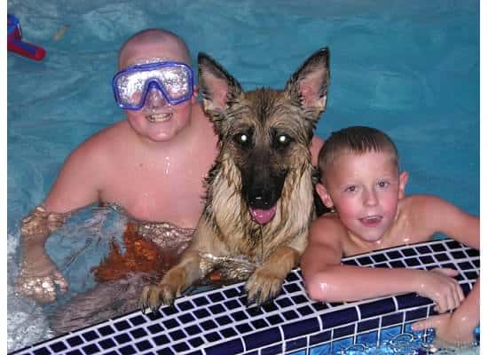 Angel in the pool with the boy - 2004