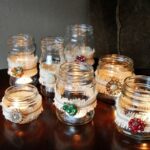 Bleached Burlap Vintage Jewelry Luminaries - CraftsbyAmanda.com