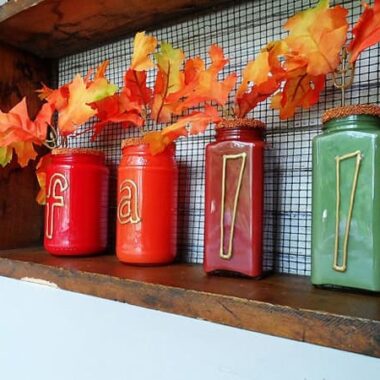 Paint Coated Jar Vases for Fall - CraftsbyAmanda.com