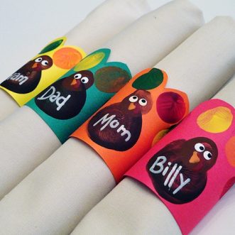 Fingerprint Turkey Napkin Rings - CraftsbyAmanda.com