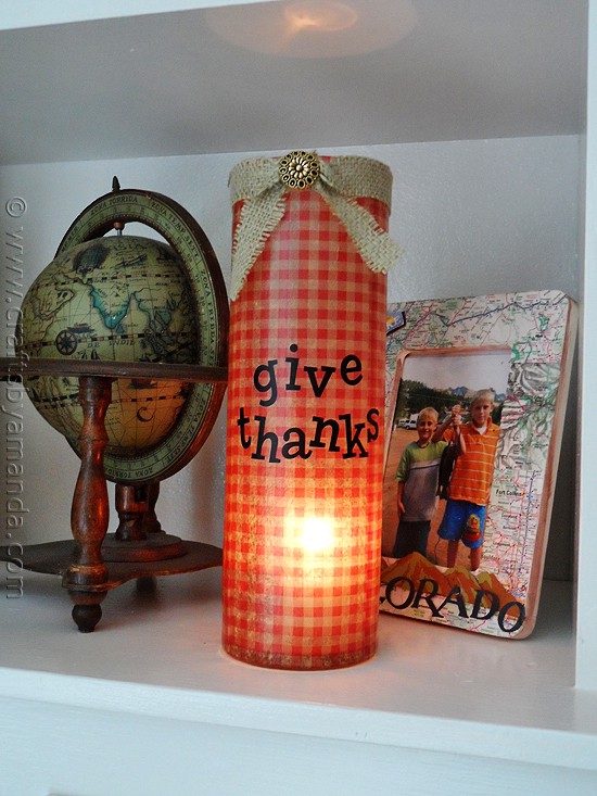 Thanksgiving Luminary Vase - CraftsbyAmanda.com