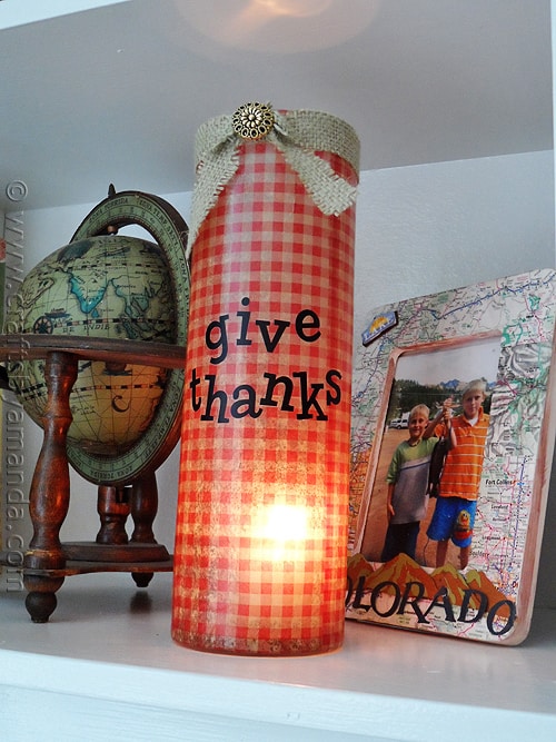 Thanksgiving Luminary Vase - CraftsbyAmanda.com