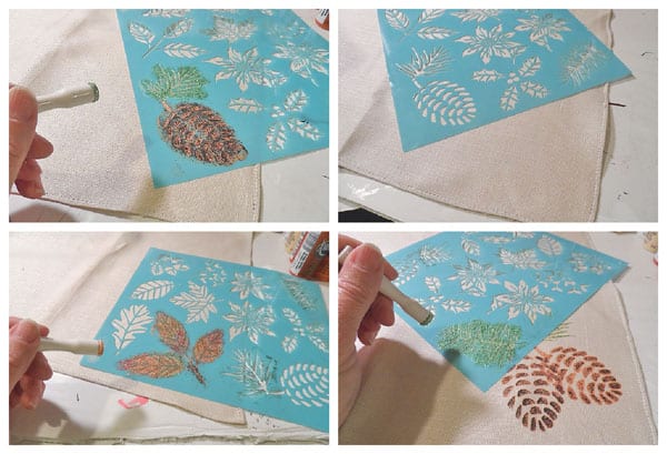 Making stenciled Thanksgiving napkins how to