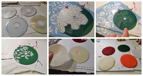 Stenciled CD/DVD Coasters - CraftsbyAmanda.com