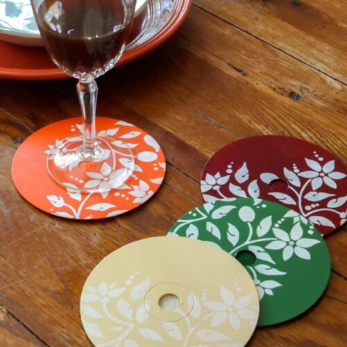 Stenciled CD/DVD Coasters
