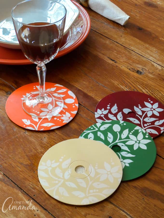 Stenciled CD/DVD Coasters