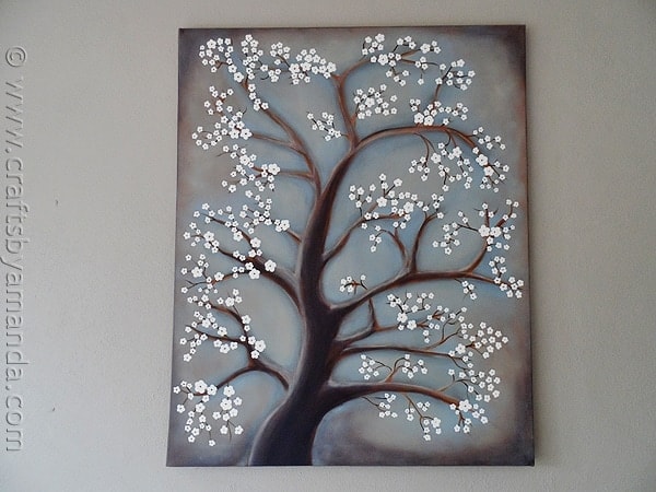 cherry blossom painting on canvas