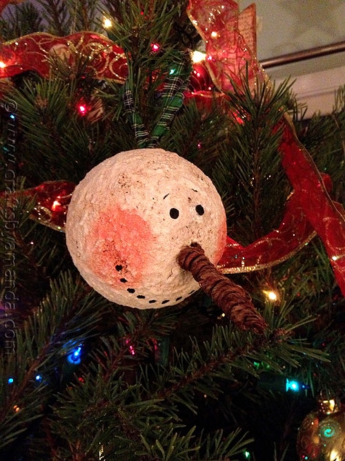 Jumbo Vintage Snowman Ornament - CraftsbyAmanda.com