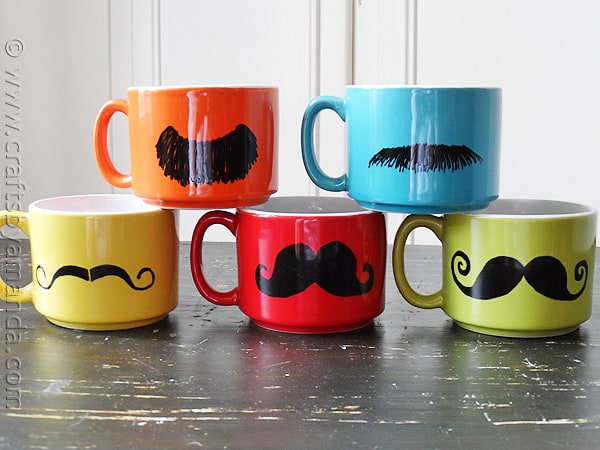 colorful mustaches