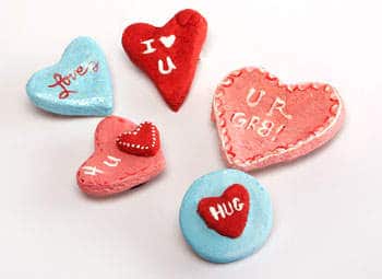 Valentine's Day crafts for kids - Salt Dough Heart Magnets