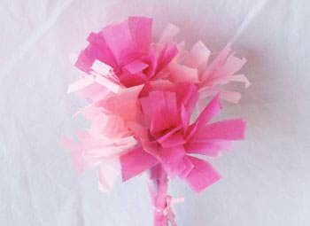 Valentine's Day crafts for kids - Bouquet of Tissue Paper Carnations