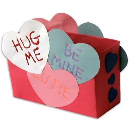 Valentine's Day crafts for kids - Conversation Heart Card Box