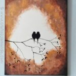 Beautiful Birds on a Branch Silhouette Painting using acrylic paint! @amandaformaro CraftsbyAmanda.com