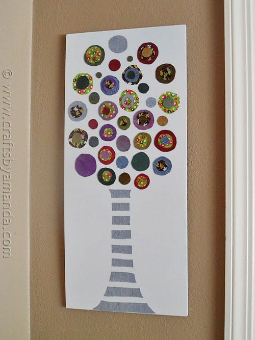 Colored Denim Circle Tree - CraftsbyAmanda.com