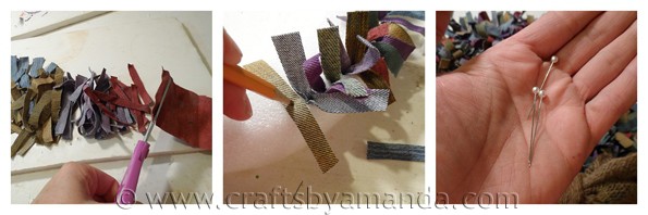 Colored Denim Scrap Wreath - CraftsbyAmanda.com @amandaformaro