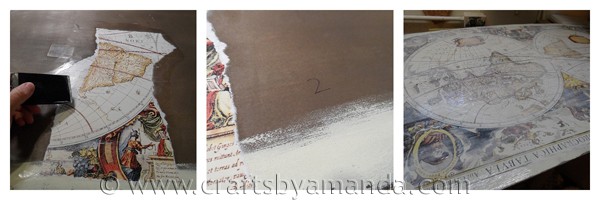 Make a Distressed Crackled Vintage Map from a poster! CraftsbyAmanda.com @amandaformaro