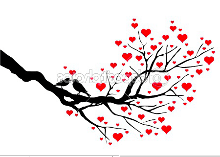 Birds on a Branch: Love Birds in a Heart Tree on Canvas - CraftsbyAmanda.com @amandaformaro