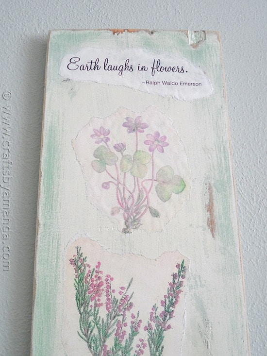 Vintage Wildflowers on Wood by CraftsbyAmanda.com @amandaformaro