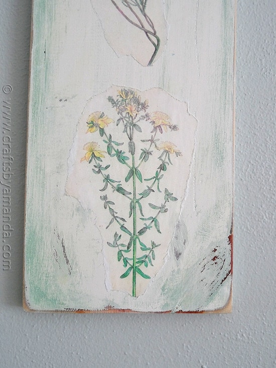 Vintage Wildflowers on Wood by CraftsbyAmanda.com @amandaformaro