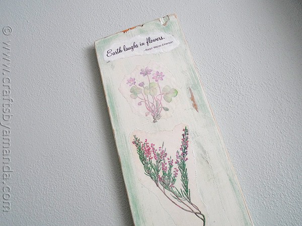 Vintage Wildflowers on Wood by CraftsbyAmanda.com @amandaformaro