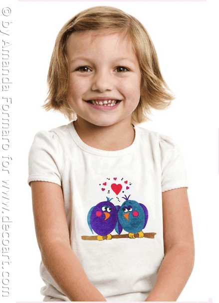 Iron On Love Birds Shirt (Ink Effects) by CraftsbyAmanda.com @amandaformaro