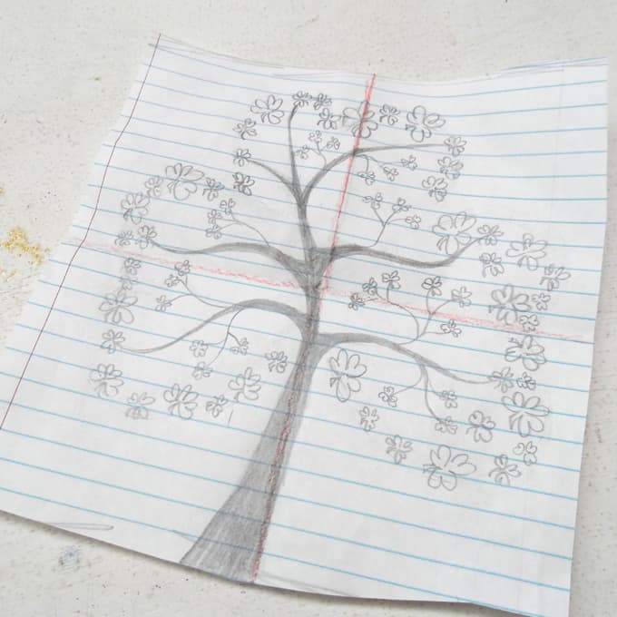Final drawing of shamrock tree