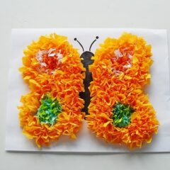 Butterfly Crafts: Make a Puffy Tissue Paper Butterfly from CraftsbyAmanda.com @amandaformaro