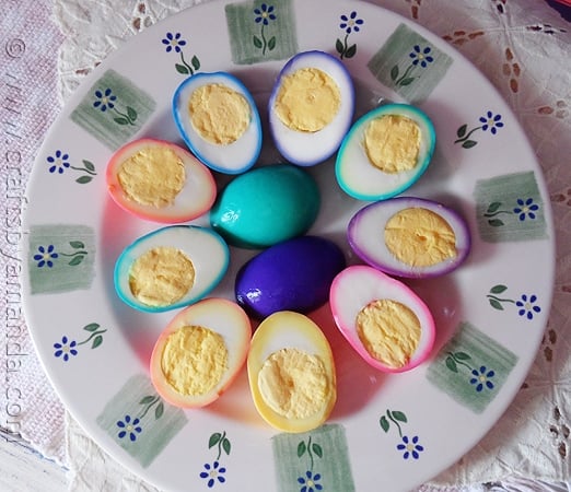 Beautiful rainbow ringed Colored Easter Eggs by CraftsbyAmanda.com @amandaformaro