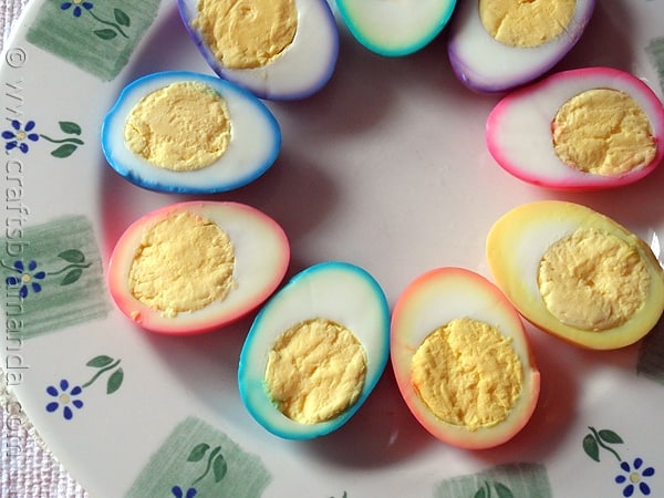 Beautiful rainbow ringed Colored Easter Eggs by CraftsbyAmanda.com @amandaformaro