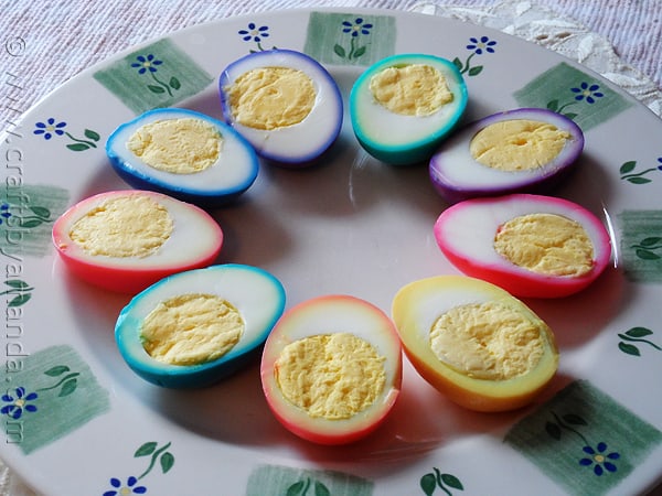 Beautiful rainbow ringed Colored Easter Eggs by CraftsbyAmanda.com @amandaformaro