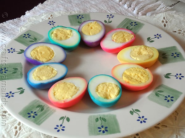 Beautiful rainbow ringed Colored Easter Eggs by CraftsbyAmanda.com @amandaformaro